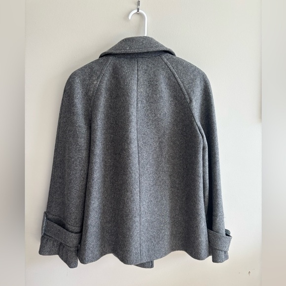 Antonio Melani Womens Double Breasted Wool Blend Gray Short Pea Coat Size 6 - Picture 4 of 9